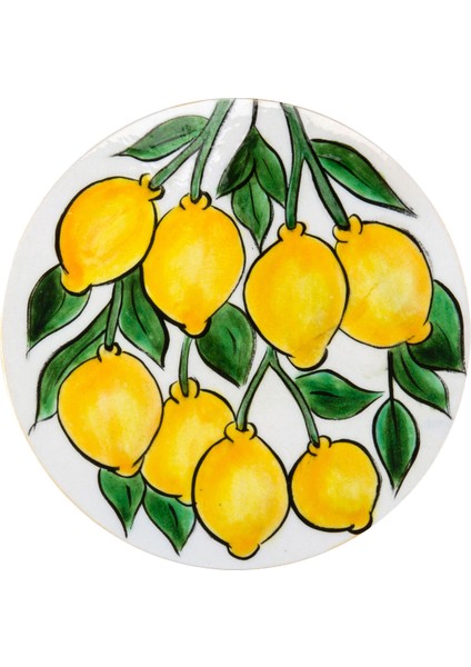 Amalfi Coast Collection El Yapımı Seramik Mini Beyaz Peynir Tabağı 17 cm
