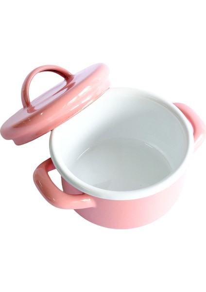 Pembe Emaye Mini Tencere 12 cm modelleri