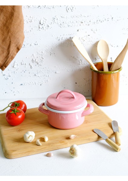 Pembe Emaye Mini Tencere 12 cm fırsatları