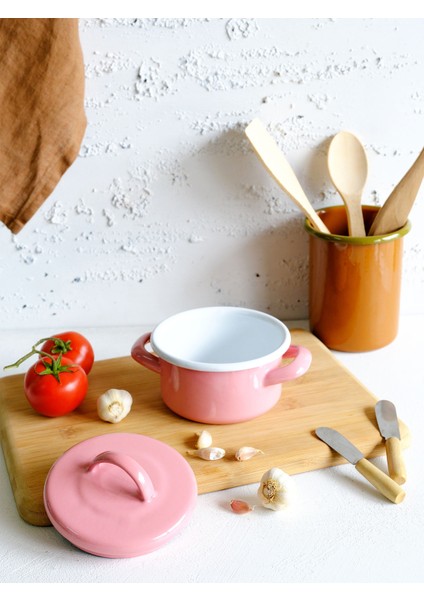 Pembe Emaye Mini Tencere 12 cm indirimleri