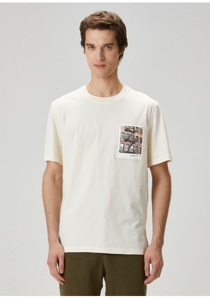 Postcard Beyaz Baskılı T-Shirt