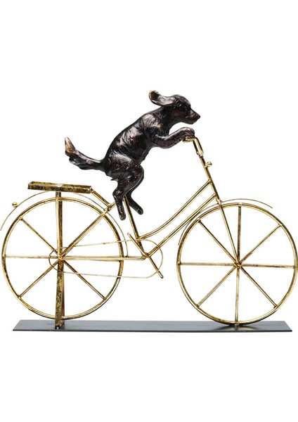 Dog With Bicycle Dekoratif Obje 44 cm