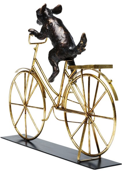 Dog With Bicycle Dekoratif Obje 44 cm indirimleri