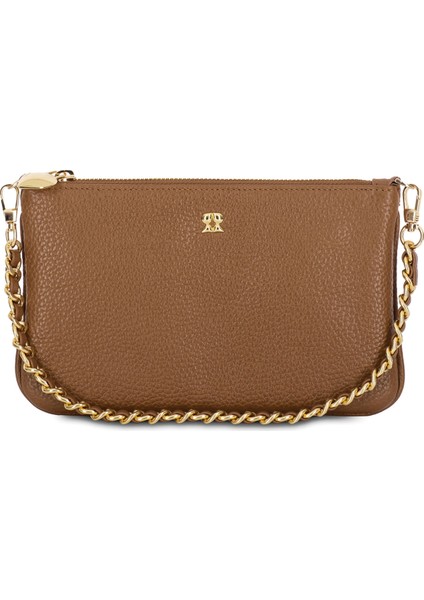 Kaia Karamel Kadın Deri Omuz Çantası