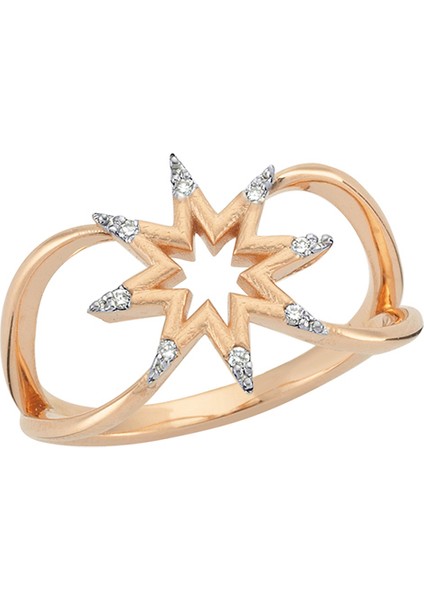 Venüs Star Pırlantalı Altın Serçe Parmak Yüzüğü