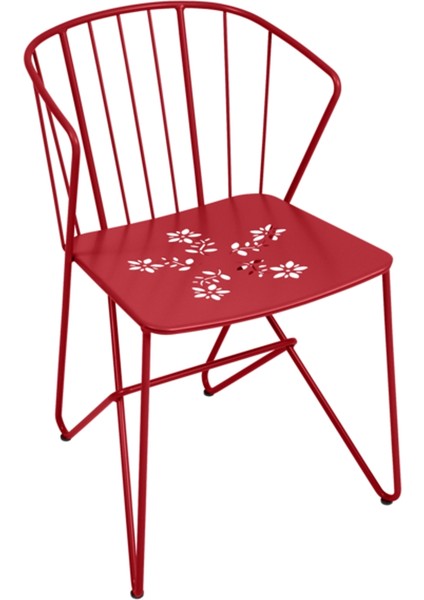 Flower Kırmızı Çelik Bahçe Sandalyesi