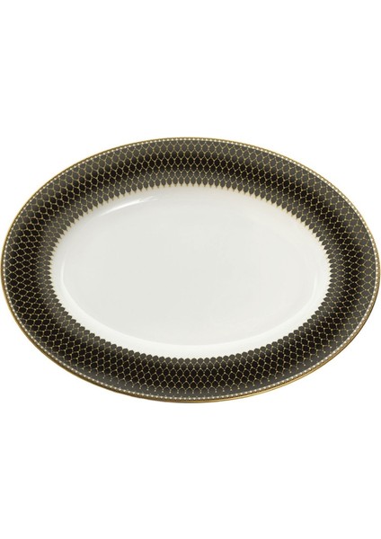 Antler Trellis Black Gold Oval Tabak 35 cm