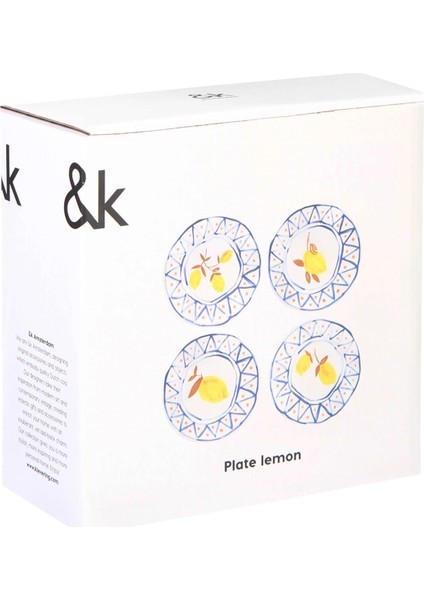 Limon Desenli Porselen 4'lü Tabak Seti fiyatları