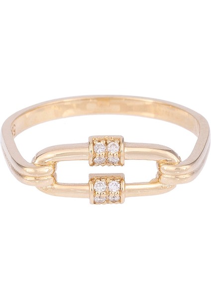 Birleşik Pırlanta Taşlı 14 Ayar Altın Unisex Yüzük fiyatları