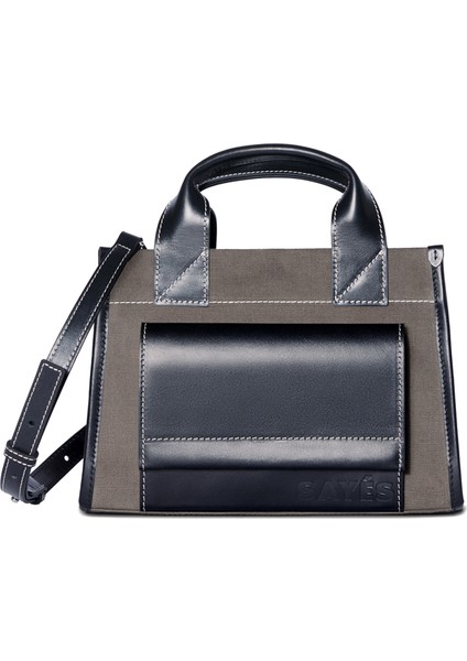 Stitched Pocket Mini Vizon Kadın Omuz Çantası