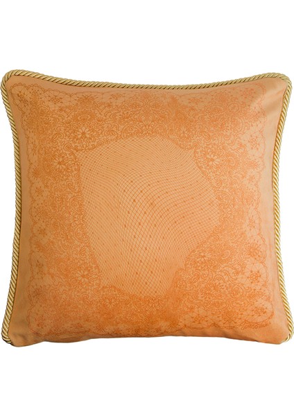 Volante Dentelle Turuncu Kaz Tüyü Kırlent 45 x 45 cm