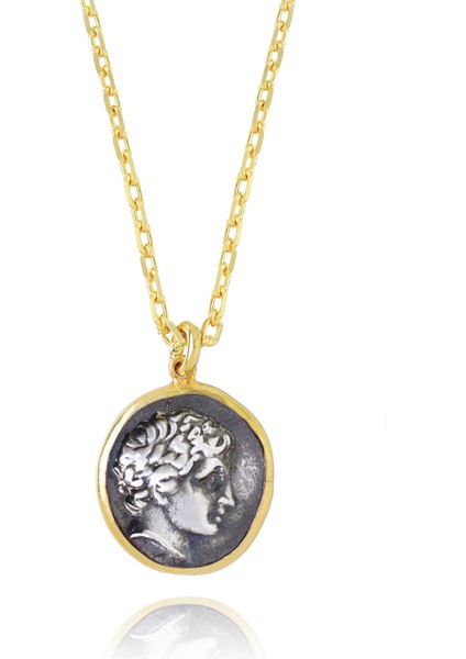 Chariots Antik Para 925 Ayar Gümüş Üzeri 22 Ayar Altın Kaplama Unisex Kolye fiyatları