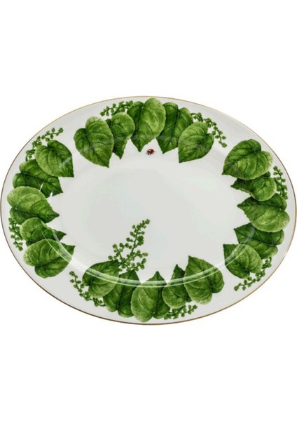 Al Fresco Porselen Oval Porselen Servis Tabağı 35 cm