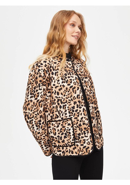 Leopar Desen Kapitone Ceket 69208 fiyatları