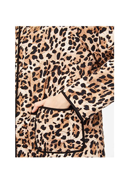 Leopar Desen Kapitone Ceket 69208 fırsatları