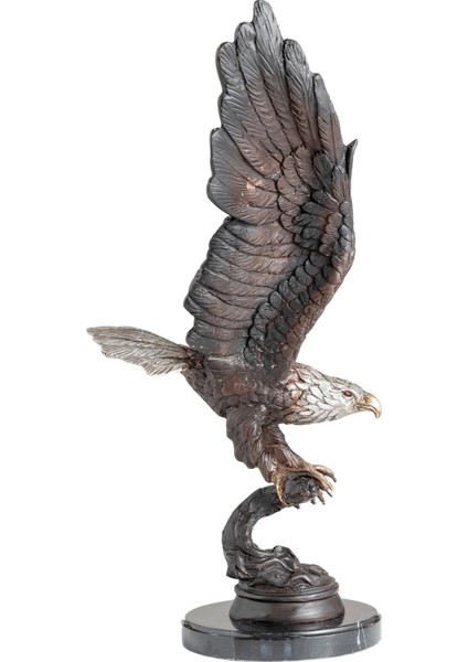 Dal Üstünde Havalanan Kartal Bronz Metal Ithal Dekoratif Obje