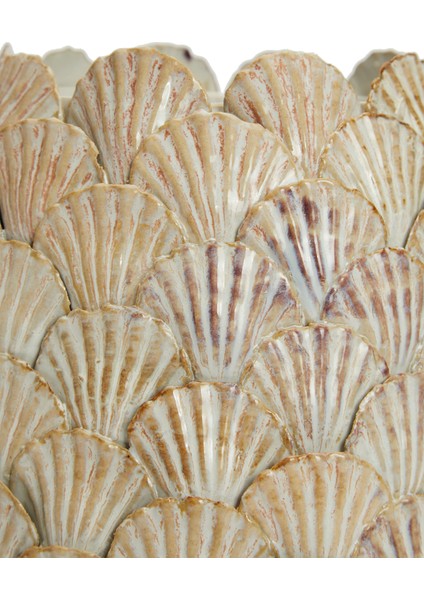 Beyaz Mor Istiridye Figürlü Seramik Vazo modelleri