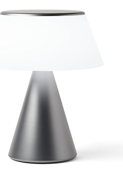 Luma Metalik Gri Büyük Boy LED Masa Lambası