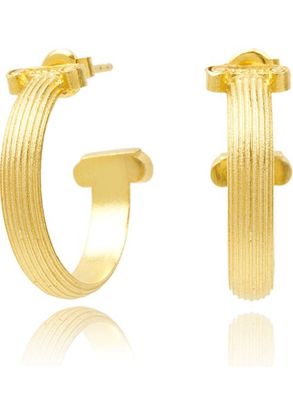 Ionic 925 Ayar Gümüş Üzeri 22 Ayar Altın Kaplama Kadın Halka Küpe fiyatları