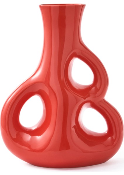 Kırmızı M Seramik Vazo