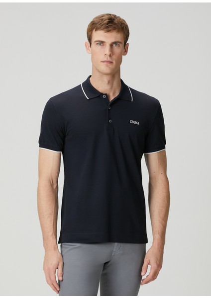 Lacivert Polo Yaka T-Shirt