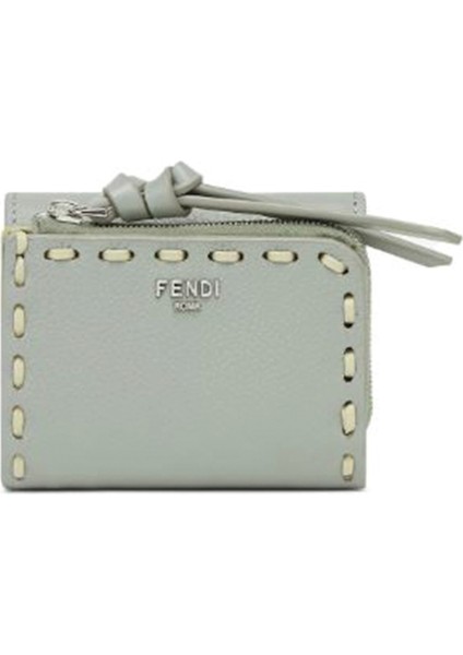 Gri Logo Detaylı Kadın Deri Cüzdan