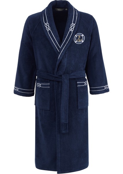 Marine Man Lacivert Pamuklu Erkek Bornoz