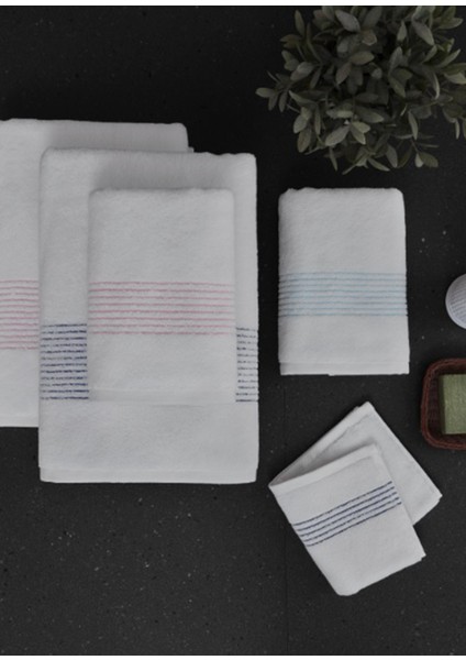 Aqua Turkuaz Pamuklu 5'li Havlu Seti modelleri