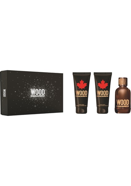 Wood Homme Edt 100 ml + Guş Jeli 100 ml + Tıraş Sonrası Balmı 100 ml Erkek Parfüm Seti