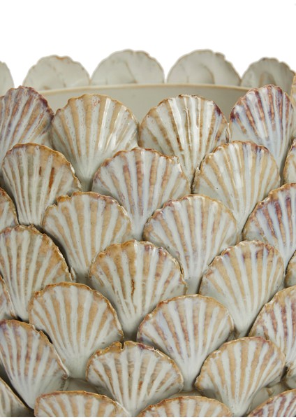 Beyaz Mor Istiridye Figürlü Seramik Vazo modelleri