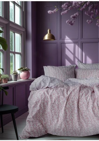Pure Pembe Lila Çift Taraflı Tek Kişilik Nevresim Takımı 160X220 cm modelleri