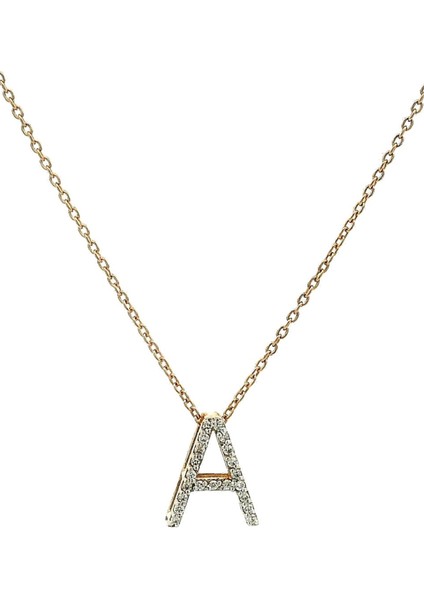 Initials Pırlantalı Altın Kolye
