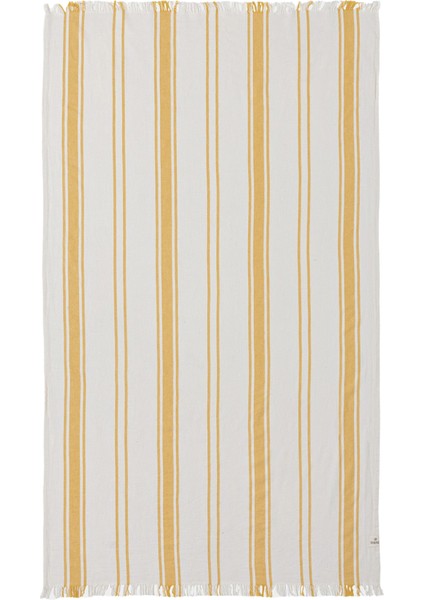 Earth Stripe Sarı Çizgili Pamuklu Peştemal