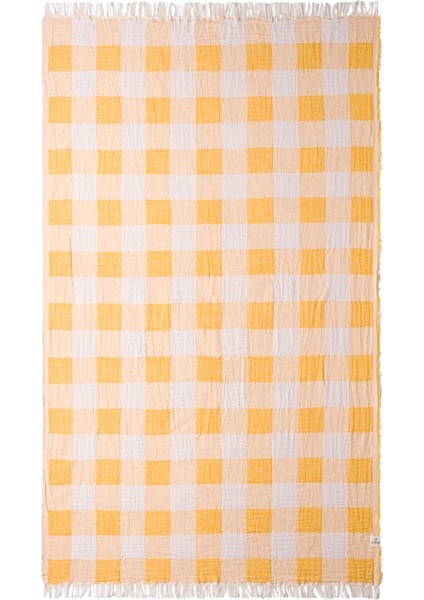 Plaid Sarı Müslin Peştamal