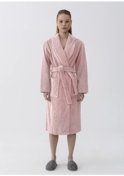 Eclair Gül Kurusu Penye Pamuklu Unisex Bornoz