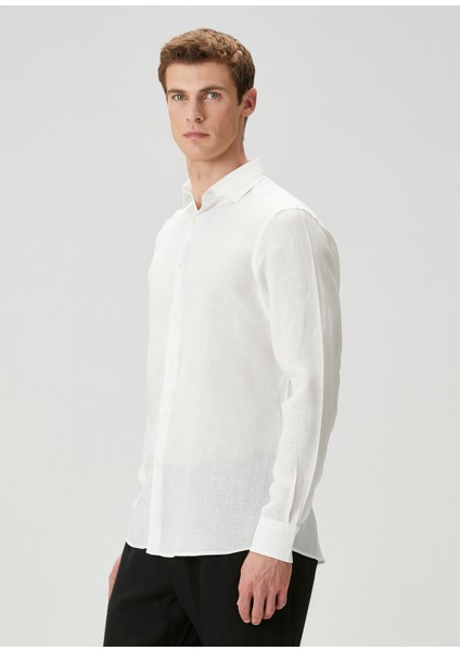 Beyaz Keten Gömlek modelleri