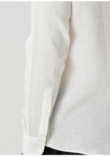 Beyaz Keten Gömlek