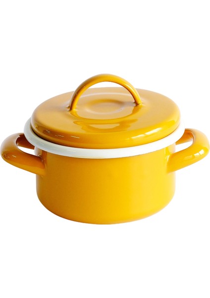 Altın Sarı Emaye Mini Tencere 12 cm