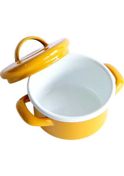 Altın Sarı Emaye Mini Tencere 12 cm modelleri