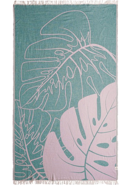 Monstera Rose Smoke Peştamal