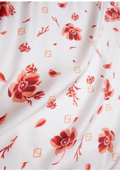 Turuncu Beyaz Kadın Ipek Fular fiyatları