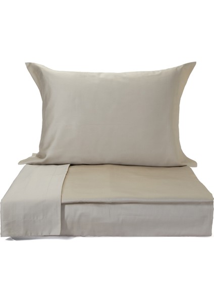 Trecento Koyu Bej Pamuk Saten Nevresim Takımı