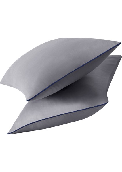 Lacivert Biyeli Gri Yastık Kılıfı 50X70 cm