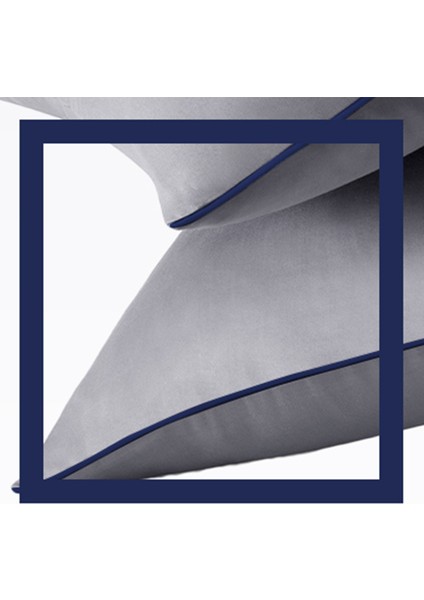 Lacivert Biyeli Gri Yastık Kılıfı 50X70 cm modelleri