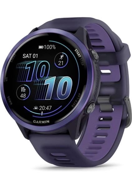 Forerunner 570 47 mm Mor Gri Silikon Kayışlı Akıllı Saat