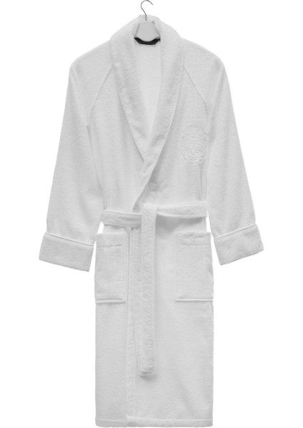 Deluxe Beyaz Pamuklu Erkek Bornoz