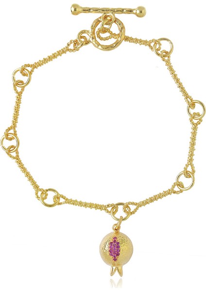 Pomona 925 Ayar Gümüş Üzeri 22 Ayar Altın Kaplama Kadın Bileklik