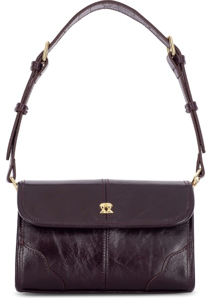 Elysia Bordo Kadın Deri Omuz Çantası