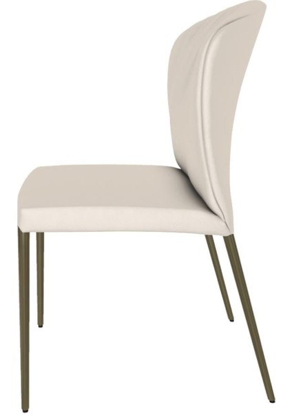 Grace Vanilla Buket Metal Ayaklı Kolçaksız Yemek Odası Sandalyesi fiyatları