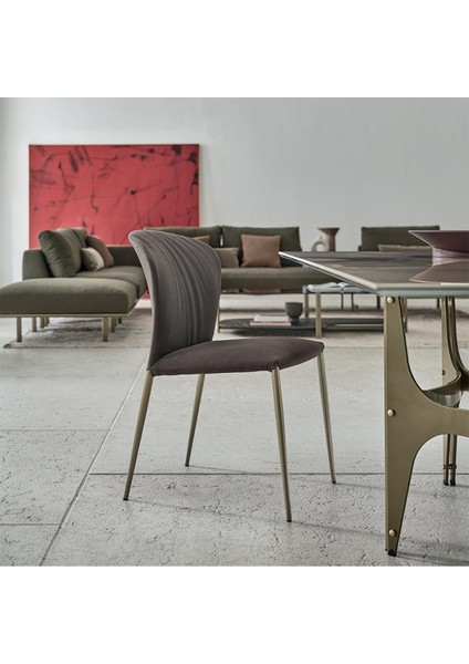 Grace Vanilla Buket Metal Ayaklı Kolçaksız Yemek Odası Sandalyesi fırsatları